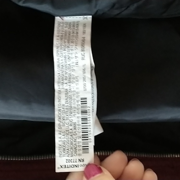 Zara Burgundy Suade-Like Bomber Jacket - Picture 7 of 8